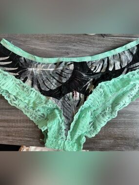 PINK Victoria's Secret Mint Sheer Lace Bikini Panty